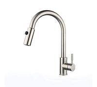 HXFFXHF ZEDARO Stainless Steel Kitchen Faucet, Single Hole, Round Tube, Vegetable Bowl, Belt, Pull Out Spray Head, Hot Water Mixer Mixer, Single Handle Can Rotate.