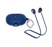 HXFRTYU Compatible with Anker Soundcore Space A40 Case Cover, Silicone Shockproof Protective Case with Carabiner, Anti-Lost Strap Sports Lanyard, Blue