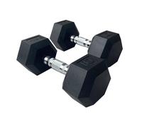 HXGN 2 x 10kg Pro Hex Dumbbells (Pair) in Black HXGN Black 10kg