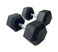 HXGN 2 x 17.5kg Pro Hex Dumbbells (Pair) in Black HXGN Black 17.5kg