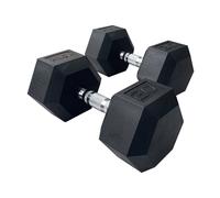 HXGN 2 x 20kg Pro Hex Dumbbells (Pair) in Black HXGN Black 20kg
