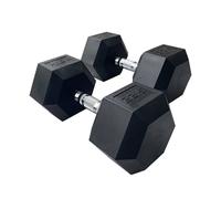 HXGN 2 x 22.5kg Pro Hex Dumbbells (Pair) in Black HXGN Black 22.5kg