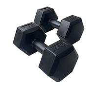 Hxgn Pair Of 4Kg Hex Dumbbells - Vinyl-Coated Black, Non-Roll Hex Design (2 X 4 Kg)