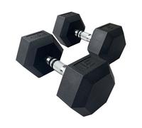 Hxgn Pro Hex Dumbbells - Pair 15Kg Each, Anti-Roll Hex Heads And Knurled Steel Handles