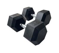 Hxgn Pro Hex Dumbbells Pair 2 X 25Kg - Knurled Steel Handles, Anti-Roll Hex Design