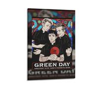 HXHDESIGN Green Day-Greatest Hits God's Favorite Band Poster, Music Canvas Prints for Bedroom, Living Room Wall Deco 12x18inch(30x45cm) Frame-style