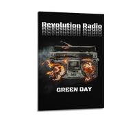 HXHDESIGN Green Day Revolution Radio Poster, Music Canvas Prints for Bedroom, Living Room Wall Deco 20x30inch(50x75cm) Frame-style