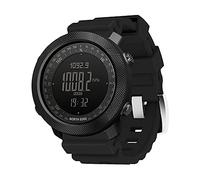 HXHH Outdoor Sports Smart Watch, Silicone Tactical Watch With Altimeter, Barometer, Compass And Thermometer, 50M Waterproof Military Watch, Multifunctional Fitness Tracker,Black