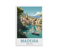 HXHNFERR Madeira Portugal Vintage Travel Posters 12x18inch(30x45cm) Canvas Wall Posters And Art Pictures Prints Paintings Bedroom Decor