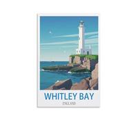 HXHNFERR Whitley Bay England Vintage Travel Posters 12x18inch(30x45cm) Canvas Wall Posters And Art Pictures Prints Paintings Bedroom Decor