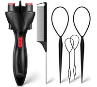 Hxhsgmeh 4-Piece Automatic Hair Braiding Set, Electric Hair Braiding Machine with Tail Hair Tool, Suitable for DIY Hair Curlers