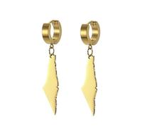 Hxhsgmeh C Gold Palestine Map Dangle Earrings Women Country Geography Map Pendent Earring Stainless Jewelry