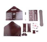 Hxhsgmeh House Shape Wooden Money Box with Counter Wooden Crafts Money Saving Box Portable Coin Bank Brown Money,2000 Easy Install Easy to Use