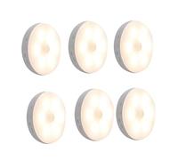 Hxhsgmeh Puck Light LED Motion Sensor Closet Lights USB Rechargeable Under Cabinet Counter Lighting Night Light (Warm White)6Pc Easy Install Easy to Use