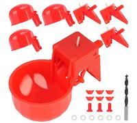 HXIAOBANN 4Pcs Chicken Water Cups, 3rd Gen Automatic Chicken Water Feeder with Crack-Resistant Design, Poultry Waterer, Suitable for Chicks, Turkey, Duck, Pigeons, Goose, Bunny and Bird