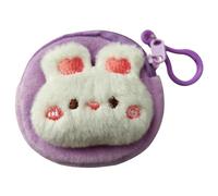 HXINFU Cute Cartoon Animal Plush Coin Purse Portable Earphone Storage Bag, Bunny B White, One Size