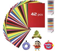 HXJDAM Pack of 42 Felt Fabric for Crafts, 20 x 30 cm, 21 Colours, 2 per Colour, Easy to Cut, Sew and Stick, Perfect for DIY Crafts and Home Decoration, Non-Toxic, All Ages