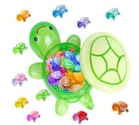 HXJFGDM XXL Glowing Turtle Family: 1x Large Mother Turtle (17cm, with storage compartment) + 50x Mini Glow-in-the-Dark Turtles - Weatherproof Resin Decor for Garden, Aquarium & DIY Crafts