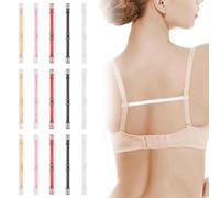 HXLJHALG 15Pcs Women's Non-Slip Elastic Bra Strap Holder for Slipping, Adjustable Bra Strap Holder Back - Conceal Straps Keep Bra Straps in Place