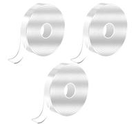 HXLJHALG 3Pcs Double Sided Tape Heavy Duty, Strong Sticky Clear 1.0M *2.5CM Removable Grip Mounting Tape, Wall Decor Adhesive Tape for Poster, Picture Hanging, Carpet, Photos Frames