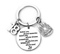 HXLJHALG Birthday Gifts Keyring for Women Men Mum Dad Sister Grandmother Friend Keychain Family -18th 20th 30th 40th 50th 60th - Inspirational Happy Birthday Gifts