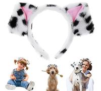 HXLJHALG Dog Ears Headband - Puppy Ears Headband Fluffy Costume Adult Dalmatian Costume Accessory for Halloween Party Cosplay & Dress-Up
