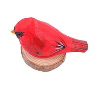HXLTHINGS Outdoor Statue Wooden Sparrow Sculpture Handcrafted Bird Statue Decorative Figurine For Home Office Shelf Sculpture Decor(Red)