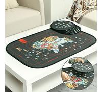 HXMARS Foldable Jigsaw Puzzle Board: Large Portable 1000 Pieces Puzzle Mat, Puzzle Storage Saver to 500 & 1000 Pieces with Storage Bag(Grey)