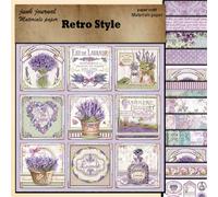 HXMIN Scrapbook Paper 24Sheets 6x6 Inch 135gsm Floral Provence Style Decorative Craft Paper for Card Making, Gift Wrapping, Photo Album - Light Purple