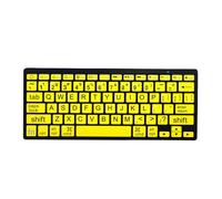 HXMJ-Large Print Mini Bluetooth Keyboard Compatible with iPad,iPhone,iPod,MacBook for Seniors and Visually Impaired Low Vision Individuals-Yellow