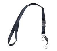 HXMJIED 1 Pcs Black Neck Lanyard Strap with Detachable Buckle and Metal Lobster Clip, 17.13 inch Office Badge Bulk Lanyards for Hanging ID Card Holder, Pass Card Badge, Keys or Cell Mobile Phone