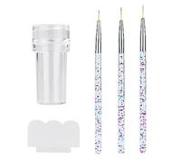 HXMJIED 1 Pcs Nail Stamp, Nail Stamper, Clear French Tip Stamp, Nail Stamping Kit, Nail Art Accessories, With 3 Pcs Nail Art Pens and 1PCS Scrapers, Silicone Nail Stamper for French Nails