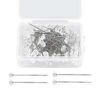 HXMJIED 100 Pcs Diamond Crystal Head Pins - Clear Diamante, Flower Pins for Wedding Decorations and DIY Sewing Craft