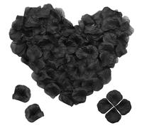 HXMJIED 1000 Pieces Black Rose Petals, Artificial Rose Flowers, Emulation Rose Flowers Petals, Artificial Silk Rose Petals for Bedroom, Fake Rose Petals, for Wedding, Anniversary, Valentine’s Day