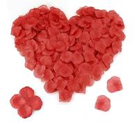 HXMJIED 1000pcs Red Silk Rose Petals, Artificial Silk Rose Petals for Bedroom, No-Taste Emulation Silk Rose Petals False Flower Petals for Bed Wedding Flowers Home Party Romantic Decoration
