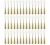 HXMJIED 100PCS Silky Floss Tassels, 13CM/5 Inch, Champagne Handmade Soft Tassels, Craft Tassels, for DIY Craft Accessory, Jewelry Making