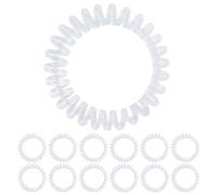 HXMJIED 12 pcs Clear Plastic Spiral Hair Ties, Telephone Cord Bobbles, Elastic Ponytail Holder