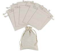 HXMJIED 12 pcs Hessian Bags, 13x18 cm Cotton Muslin Bags, Double Drawstring Cotton Cloth Bag, Mini Gift Bags, for Candy, Accessories, Small Parts