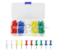 HXMJIED 120 Pcs Push Pins, Multi-Colored Thumb Tacks, Drawing Pins, Map Pins, Plastic Head Thumb Tacks, Steel Points Pins, With Storage Box, for Cork Notice Board, Bulletin Boards