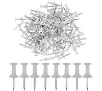 HXMJIED 120pcs Transparent Push Pins,Plastic Head Drawing Poster Tacks Needle, Clear Poster Pins for Wall Hangings,Cork Board,Maps Posters Photos,Pinboard,Notice Board,Xmas Party Decorations