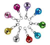 HXMJIED 24Pcs Bell Keychain Security Alarm Bells Keyring, 14mm Random Color Small Handbag Purse Bell Pendant Dog Pet Collar Hanging Bells Charm for Girl Woman Backpack Bell Decorative Car Key Holder