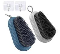 HXMJIED 2PCS Heavy Duty Nail Brush for Cleaning Nails, Nail Duster Brushes for Cleaning Fingernails Hard Bristle Nail Hand Scrub Brush Fingernail Scrub Brush Toes, Attached 2Pcs Adhesive Hooks