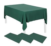 HXMJIED 3 Pcs Rectangle Green Tablecoths, 137x274cm Disposable Green Table Cloth Party Rectangle Table Covers Plastic Tablecloth for Picnic, Wedding, Birthday, Christmas Table Decorations