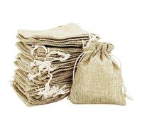 HXMJIED 30Pcs Small Hessian Drawstring Bags, 7.8x10 cm, Reusable Cotton, Double Drawstring, For Candy, Jewelry, Gifts
