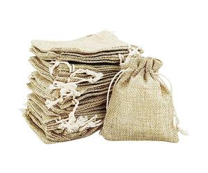 HXMJIED 30Pcs Small Hessian Drawstring Bags, 7.8x10 cm, Reusable Cotton, Double Drawstring, For Candy, Jewelry, Gifts