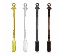 HXMJIED 4PCS Mini Medicine Spoon Metal Shovel Spoon Small Gold Silver Smoke Shovel Medicine Spoon Snuff Spoon (4 Colors)