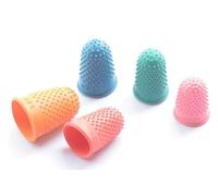 HXMJIED 5 Sizes Rubber Finger Thimbles, 5 Colors Rubber Finger Tips, Thimblette Rubber Finger Pads, Protector Thumb Cover Rubber Finger Pads, Finger Tips Finger Thimbles