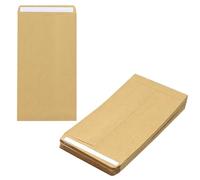 HXMJIED 50 Pcs Kraft Paper Envelopes, 16.5x10cm, Self-Adhesive Kraft Paper for Small Items, Mini Envelopes for Seeds, Money, Cash Gifts, Dinner Money