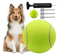 HXMJIED 9.5" Oversize Tennis Ball - Giant Inflatable Dog Toy for Children and Adults, Pet Chew Launcher With Rubber Construction