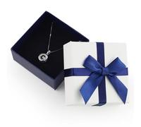 HXMJIED Jewellery Gift Boxes With Lids, 7.5x7.5x3.5cm Bow Jewelry Gift Box, Square Paper Jewelry Gifts Boxes With Bow, Gift Packaging Box, White Necklace Gift Box With Ribbon Cardboard